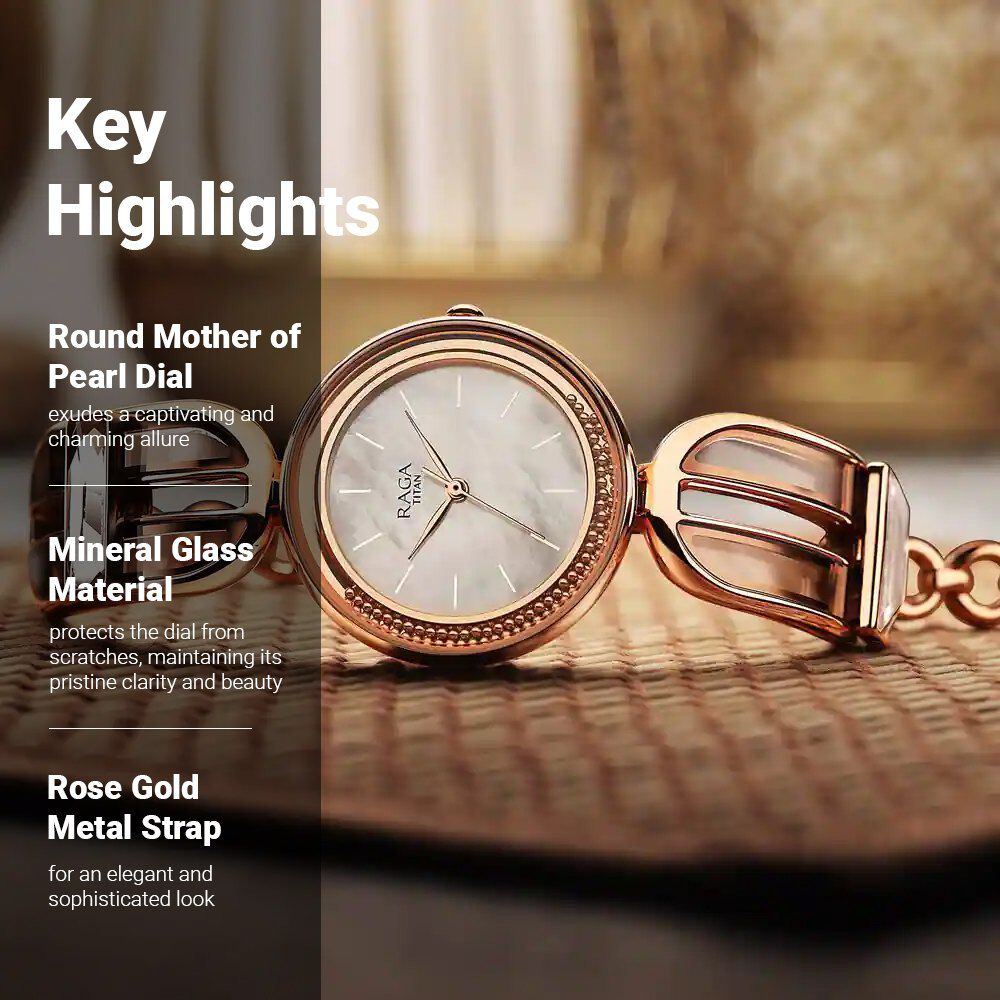 Buy Online Titan Raga Delight Mother Of Pearl Dial Women Watch With Metal Strap ns95200wm01 Titan