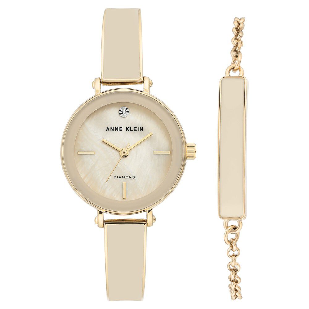 Anne Klein Quartz Analog Champagne Dial Two Toned Metal Strap Watch For Women-image-25