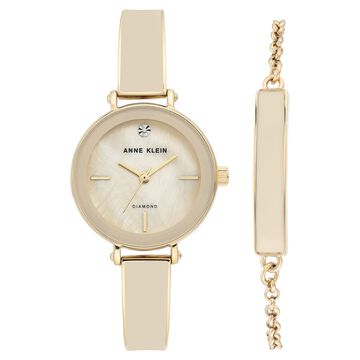 Anne Klein Quartz Analog Champagne Dial Two Toned Metal Strap Watch For Women