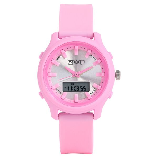 Zoop Ana-Digi Watch with Silver Dial & Pink Strap for Girls Kids, from House of Titan - image number 1
