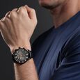 Police Quartz Multifunction Black Dial Black Leather Strap Watch For Men - image number 4