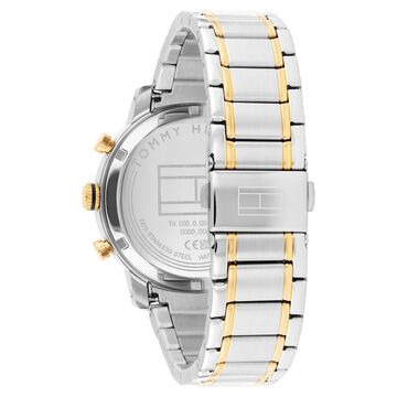 Tommy Hilfiger Quartz Multifunction Black Dial Two Toned Stainless Steel Strap Watch For Men