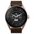 Titan Crest with 3.63 cm AMOLED Display with AOD, Functional Crown Smartwatch with Brown Leather Strap - image number 0