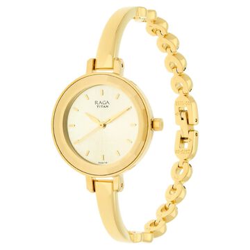 Titan Raga Viva Champagne Dial Women Watch With Metal Strap