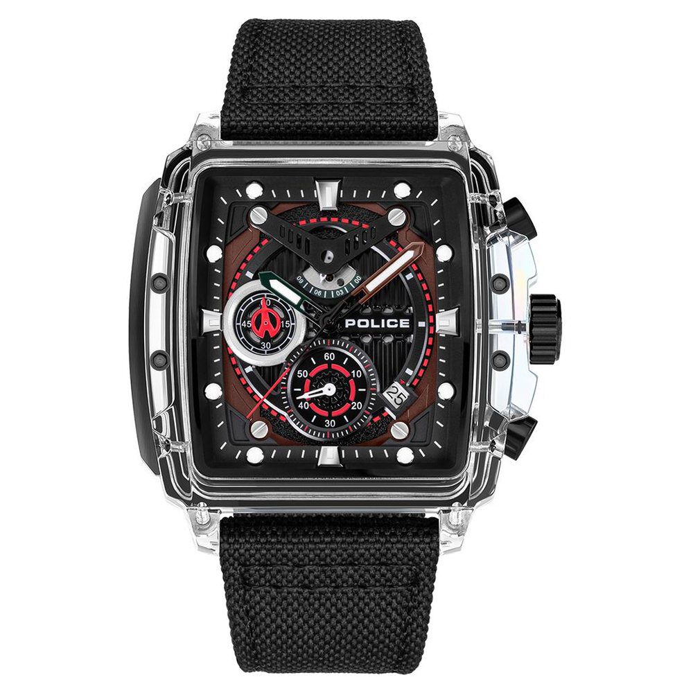 Police Quartz Chronograph Black Dial Multicoloured SILICONE Strap Watch For Men-picture-11