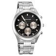 Sonata Multifunction Black Dial Silver Metal Strap Watch For Men - image number 1