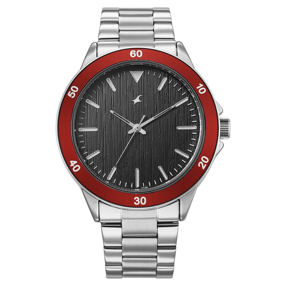 Fastrack Stunners Quartz Analog Black Dial Black Stainless Steel Strap Watch For Guys-picture-34