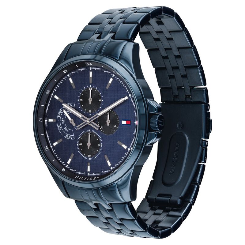 Tommy Hilfiger Bank Quartz Blue Dial Blue Steel Strap Watch for Men - 1791720 main image 0