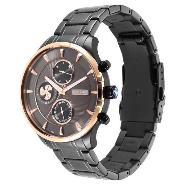 Titan Maritime Anthracite Dial Quartz Multifunction Stainless Steel Strap watch for Men - image number 2