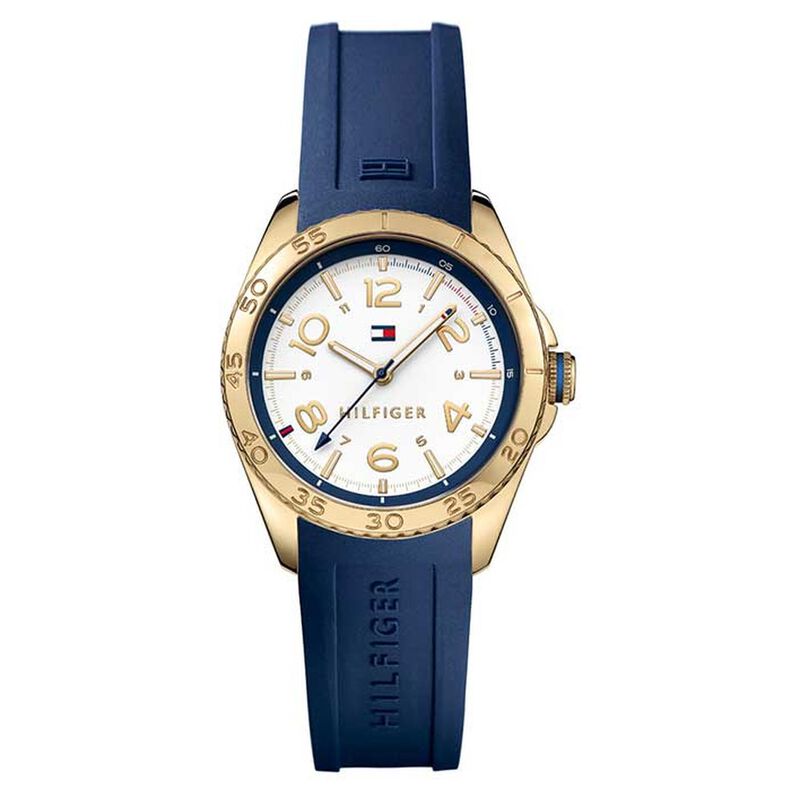 Buy Online Tommy Hilfiger Quartz Analog White Dial Silicone Strap Watch ...