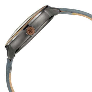 Titan Magnate Automatic Grey Dial Blue Leather Strap Watch for Men