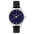Titan Women's Chic minimalist watch with Black dial and leather strap
