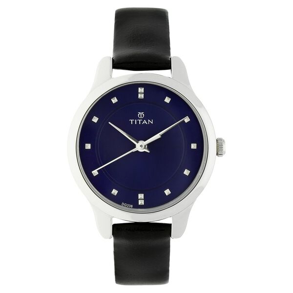 Titan Women's Chic minimalist watch with Blue dial and leather strap - image number 0