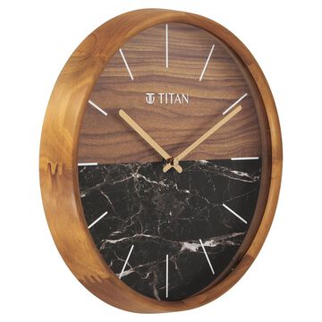 Titan Wooden Clock with Wood & Stone Textures 30 x 30 cm (Medium Size)
