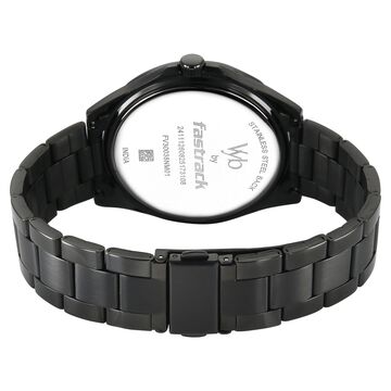 Vyb Drift By Fastrack Quartz Analog Blue Dial Black Stainless Steel Strap Watch For Guys