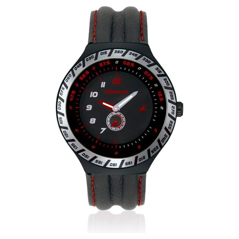 Fastrack Quartz Analog Black Dial Leather Strap Watch for Guys - image number 0