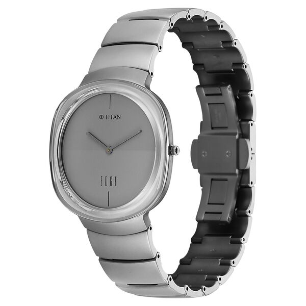 Edge Squircle Titanium Grade 5 Quartz Analog Matte Grey Dial Titanium Strap Watch For Men - image number 2