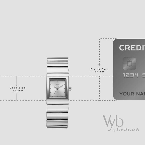 Vyb Successor By Fastrack Quartz Analog Silver Dial Silver Metal Strap Watch For Girls - image number 3