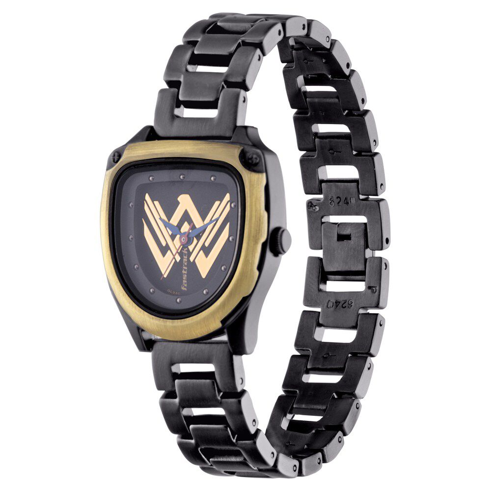 Buy Online Fastrack Wonder Woman Quartz Analog Black Dial Metal