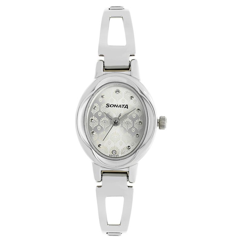 Sonata Pankh Silver Dial Women Watch With Stainless Steel Strap
