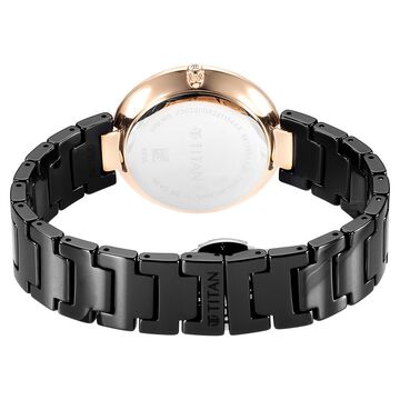 Titan Purple Ceramics Black Dial Analog Ceramic Strap watch for Women