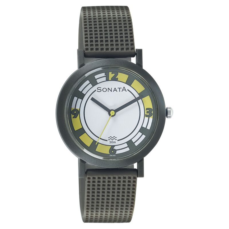 Sonata Quartz Analog Silver Dial Strap Watch for Men