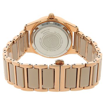 Xylys Shimmer Swiss Analog Steel & Ceramic Mother of Pearl White Dial Watch for Women