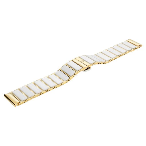 20 mm White & Golden Ceramic & Metal Strap for Men - image number 2
