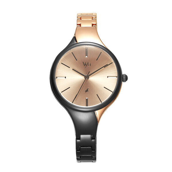 Buy Online Fastrack Vyb Striker Quartz Analog Rose Gold Dial Metal