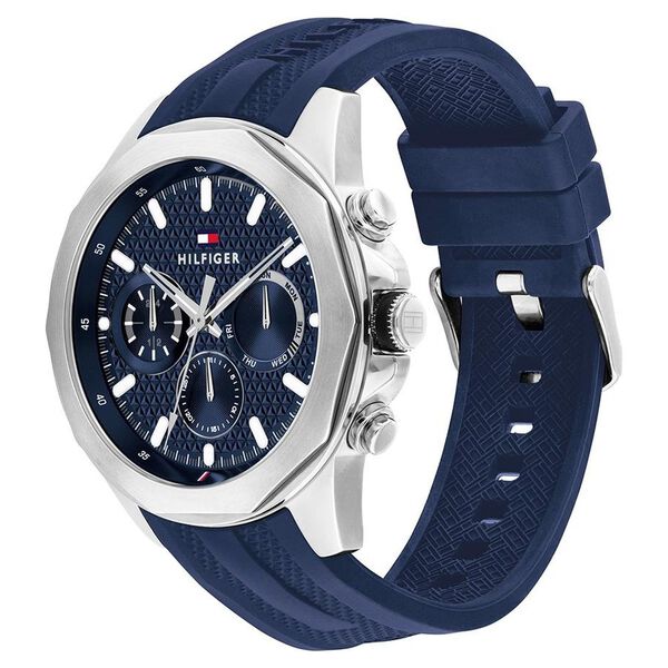 Tommy Hilfiger Quartz Multifunction Blue Dial Blue Silicone Strap Watch For Men - image number 1