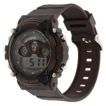 SF Digital Dial Brown Plastic Strap Watch for Men