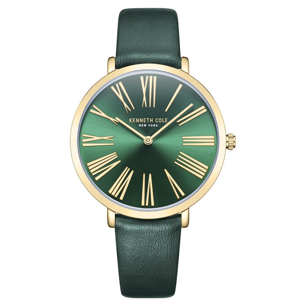 Buy Online Kenneth Cole Quartz Analog Green Dial Green Leather Strap Watch for Women kcwla0027303ld Titan