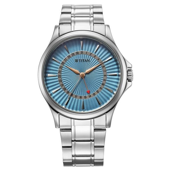 Titan Karishma Quartz Analog with Date Blue Dial Stainless Steel Strap Watch For Men - image number 0