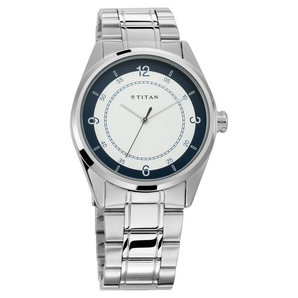 Titan Men's Timeless Charm: Men's Analog Watch with white Dial and Metal Strap - image number 0