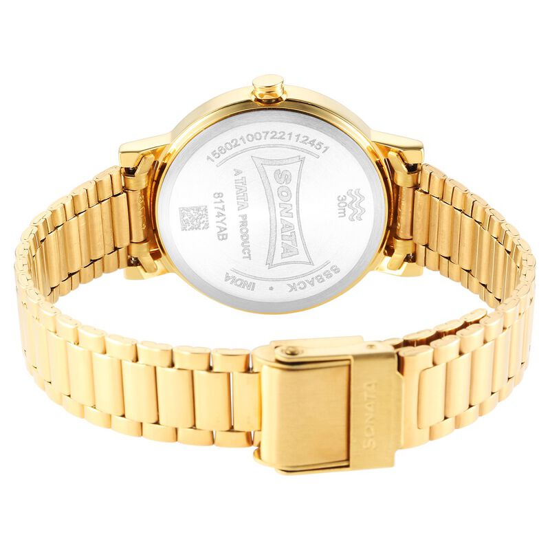 Sonata Essentials Champagne Dial Stainless Steel Strap Watch for Women - image number 3