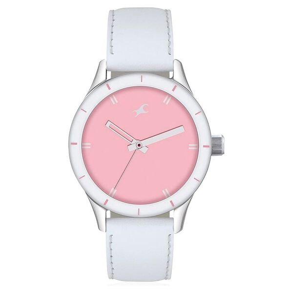 Fastrack Quartz Analog Pink Dial Leather Strap Watch for Girls - image number 0