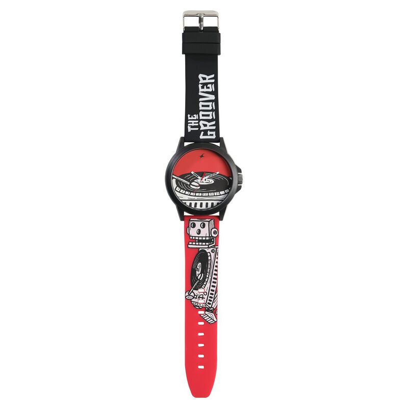 Fastrack Wicked Lines Quartz Analog Red Dial Silicone Strap Unisex Watch - image number 5