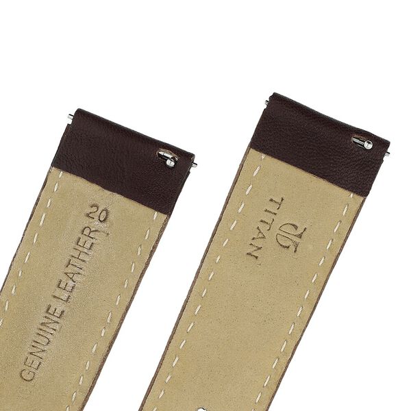 20 mm Brown Genuine Leather Strap for Men - image number 4