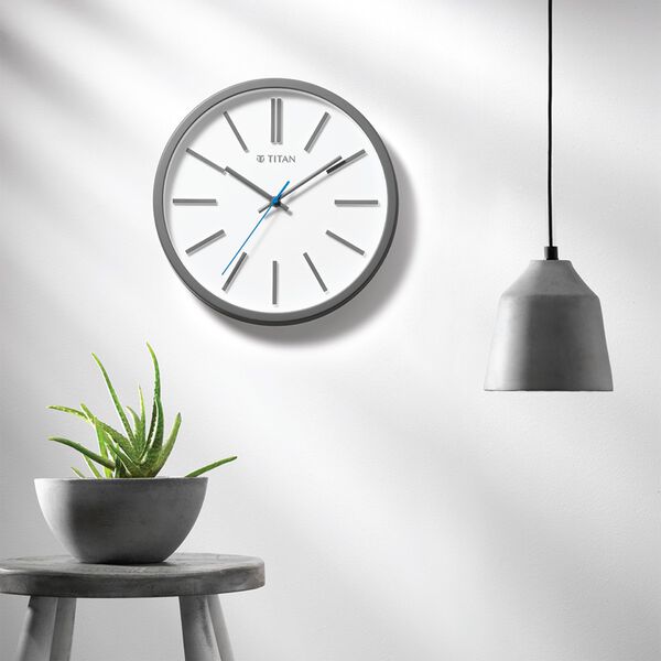 Titan Contemporary White Wall Clock with Silent Sweep Technology 30.5 cm x 30.5 cm (Medium) - image number 1