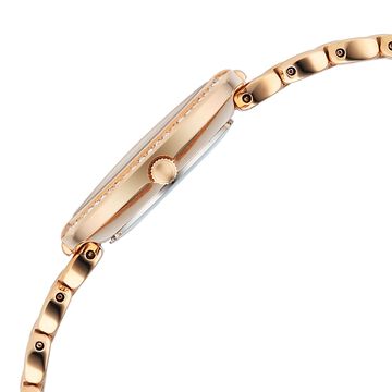Titan Raga Chic Glam Quartz Analog Mother Of Pearl Dial Rose Gold Metal Strap Watch For Women