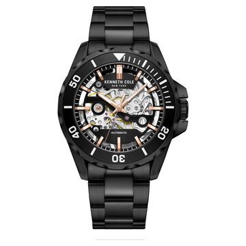 Kenneth Cole Automatic Black Dial With Black Stainless Steel Strap Watch For Men