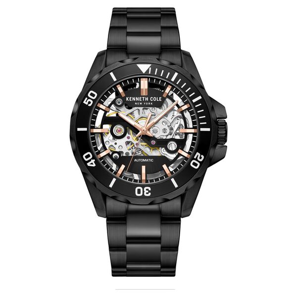 Kenneth Cole Automatic Black Dial With Black Stainless Steel Strap Watch For Men - image number 0