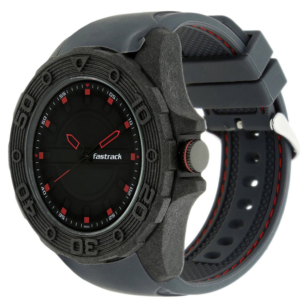 Buy Online Fastrack Light Weight Quartz Analog Black Dial Silicone Strap Watch for Guys nk38030pp01 Titan