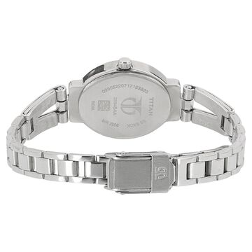 Titan Quartz Analog Silver Dial Stainless Steel Strap Watch for Women