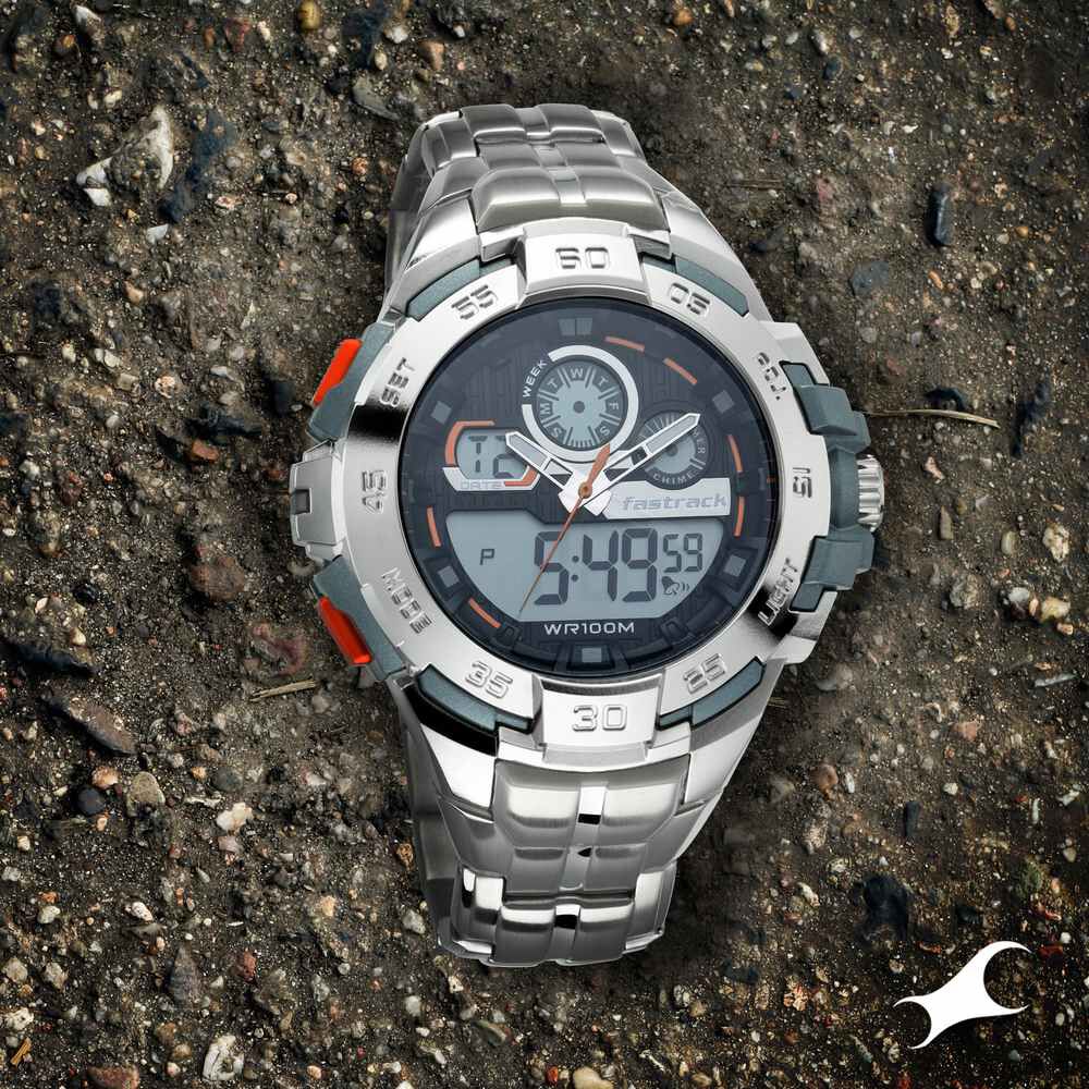 Buy Online Fastrack Mean Machines Guys Ana Digi Watch 38054pm02 p Titan