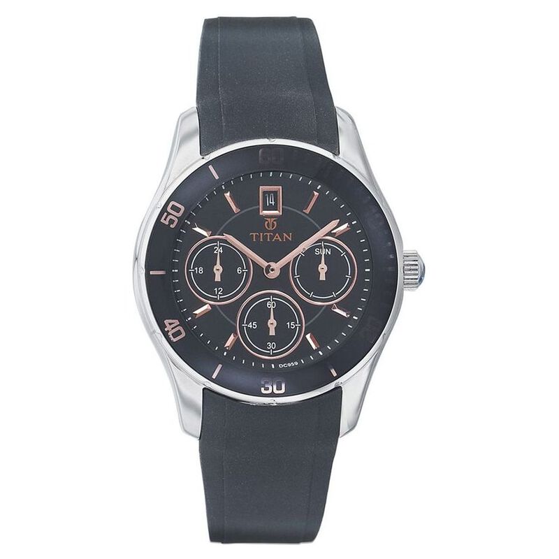 Titan Quartz Analog Black Dial Plastic Strap Watch for Women - image number 0