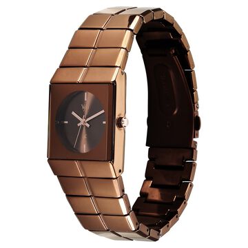 Vyb Nova By Fastrack Quartz Analog Brown Dial Brown Metal Strap Watch For Guys