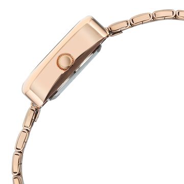Vyb Diva By Fastrack Quartz Analog Mother of Pearl Dial Rose Gold Stainless Steel Strap Watch For Girls