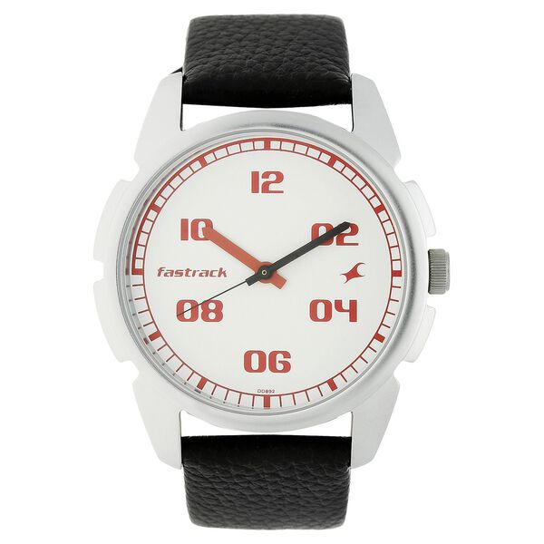 Fastrack Quartz Analog White Dial Leather Strap Watch for Guys - image number 0