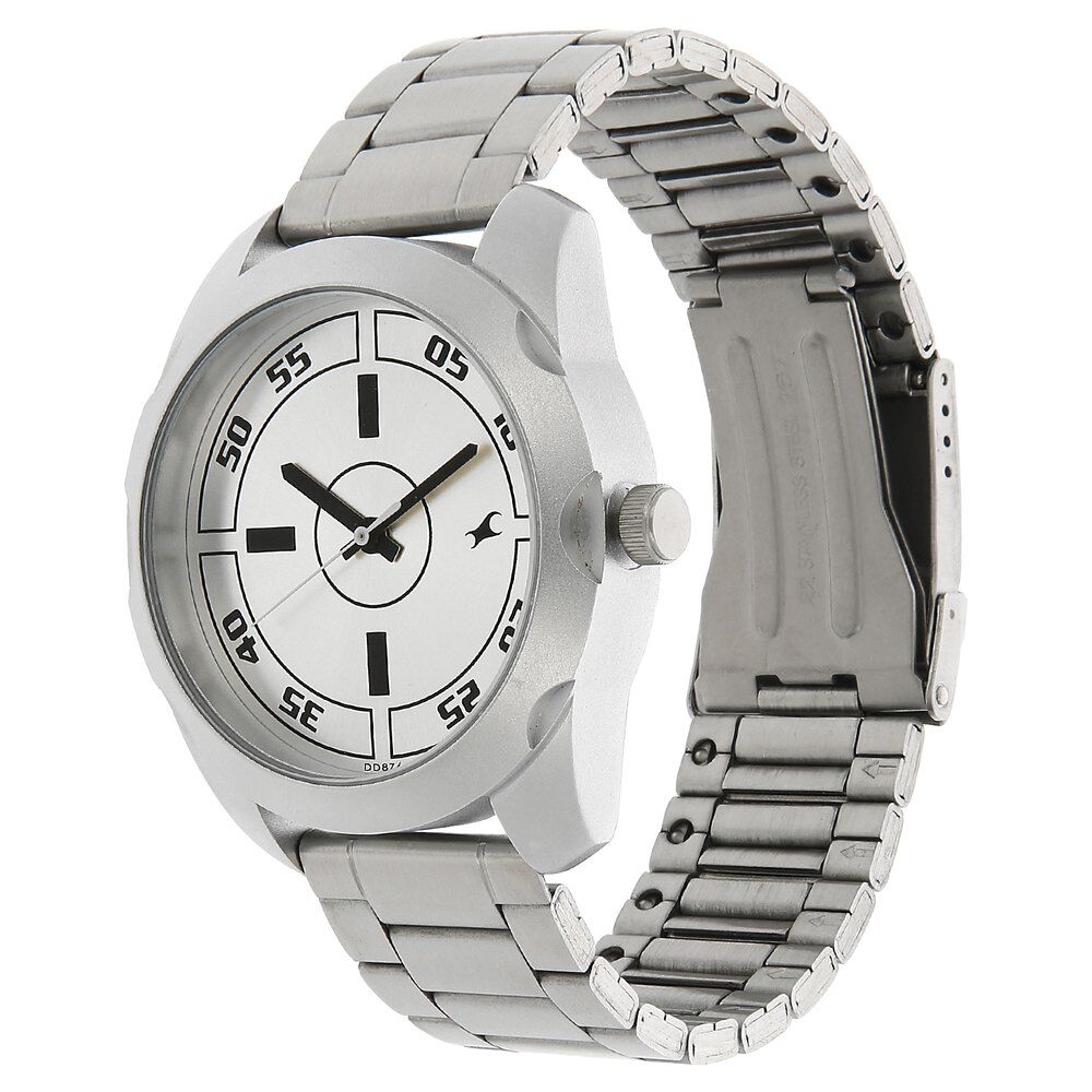 Buy Online Fastrack Quartz Analog Silver Dial Stainless Steel Strap Watch for Guys ns3123sm02 Titan